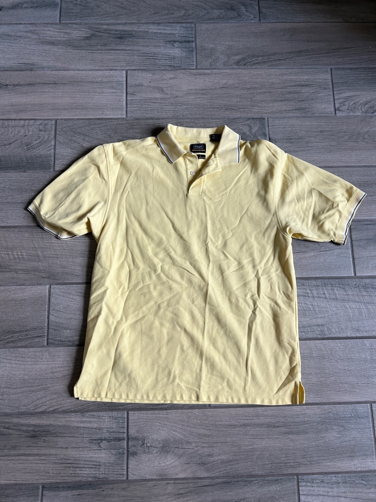 Haggar Pale Yellow Polo With Contrast Trim